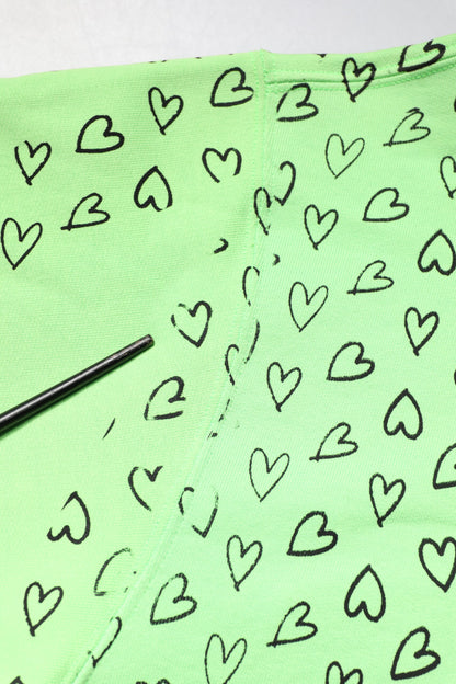 Dolce & Gabbana Green Cotton Logo Heart Print Hooded Sweater