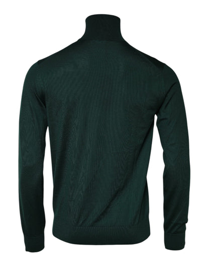 Dolce & Gabbana Green Cashmere Knitted Men Pullover Sweater