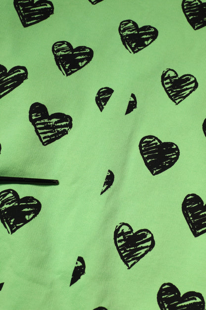 Dolce & Gabbana Green Heart Print Crew Neck Pullover Sweater