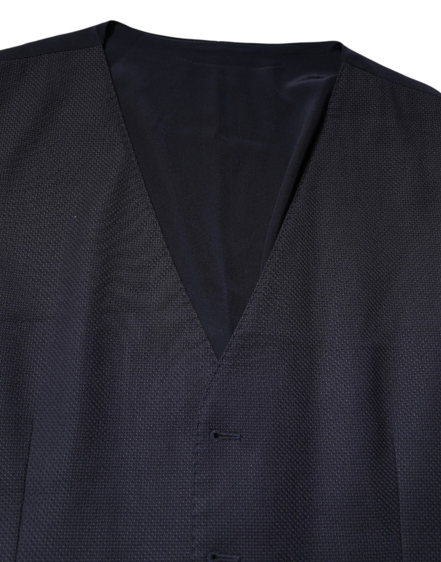 Dolce & Gabbana Black Wool Waistcoat Dress Formal Vest