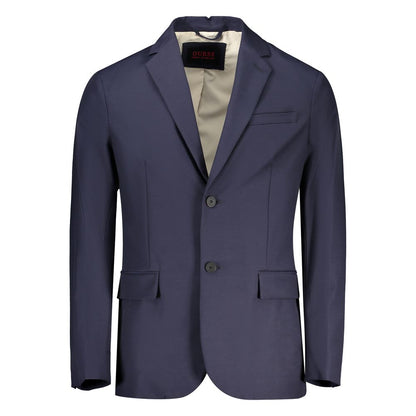 Guess Jeans Blue Cotton Men Jacket