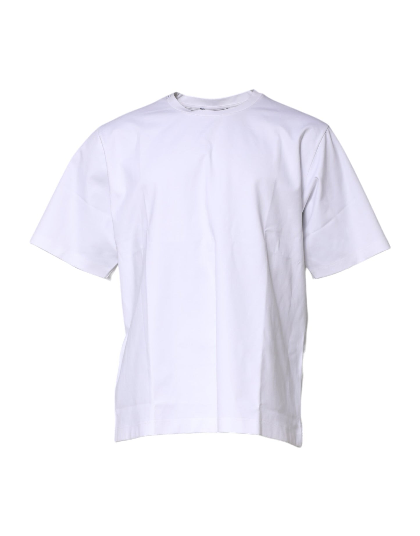 Dolce & Gabbana White Cotton Short Sleeves Crew Neck T-shirt