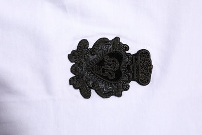 Dolce & Gabbana White Cotton DG Crown Embroidery T-shirt