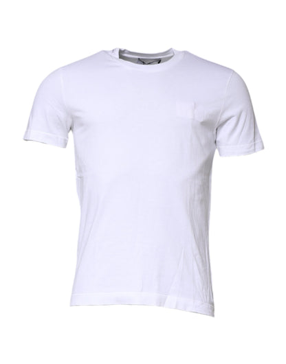 Dolce & Gabbana White Cotton Crew Neck Short Sleeves T-shirt