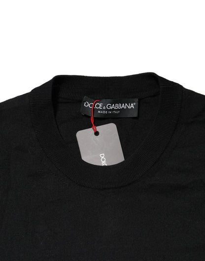 Dolce & Gabbana Black Long Sleeve Crew Neck Pullover Sweater