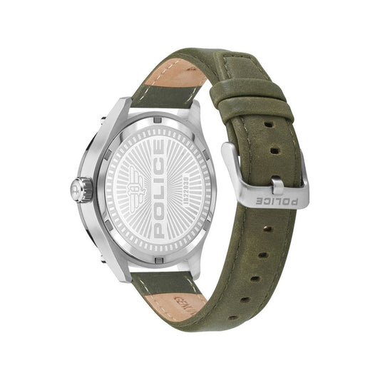 Police Green Leather Watch