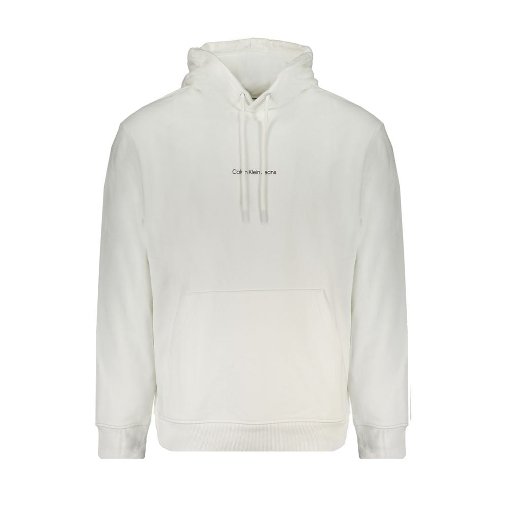 Calvin Klein White Cotton Men Sweater with Hood
