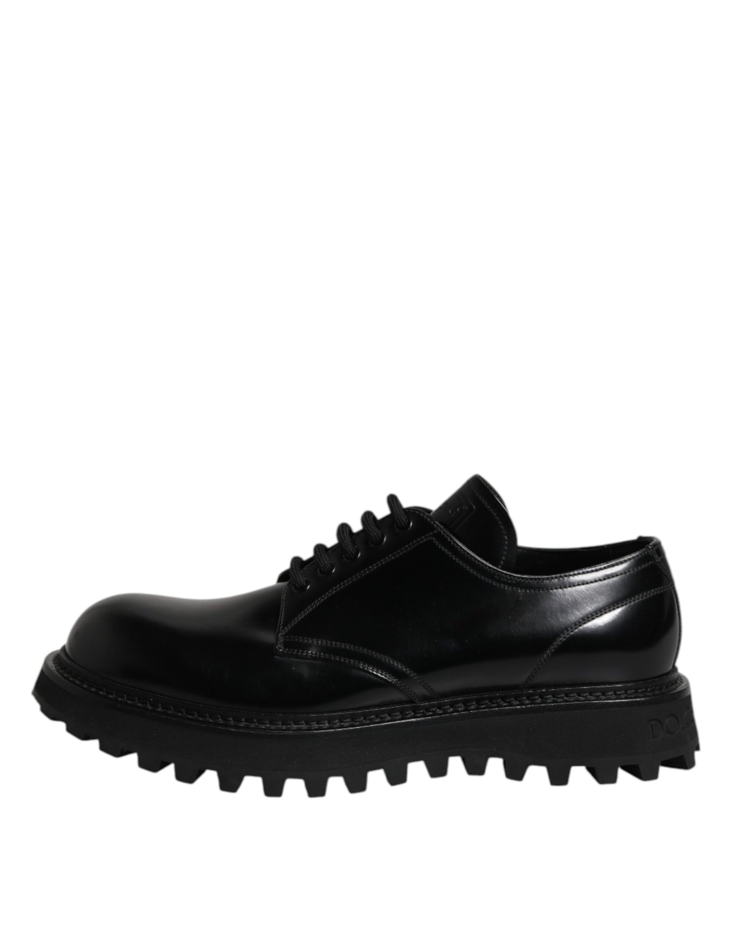 Dolce & Gabbana Black Leather Lace Up Derby Men Dress Shoes