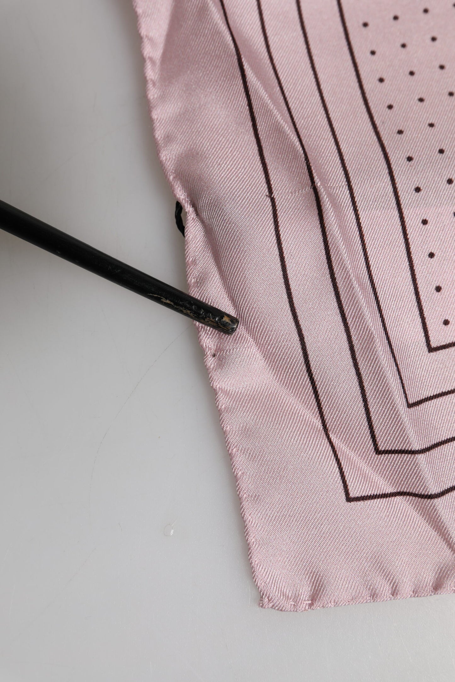 Dolce & Gabbana Beige Dotted Silk Square Men Foulard Scarf