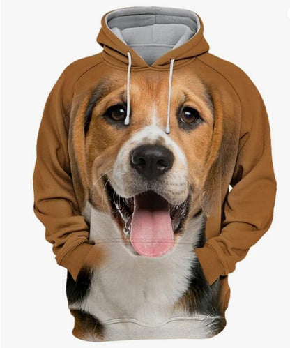 Men's Thermal Transfer 3D Dog Hoodie Coat