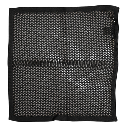 Dolce & Gabbana Black Patterned Cotton Square Foulard Scarf