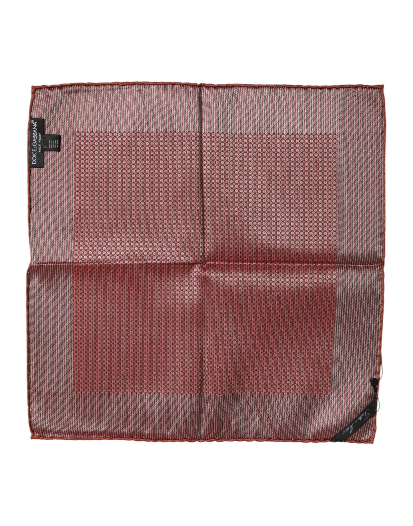 Dolce & Gabbana Orange Silk Square Men Foulard Scarf