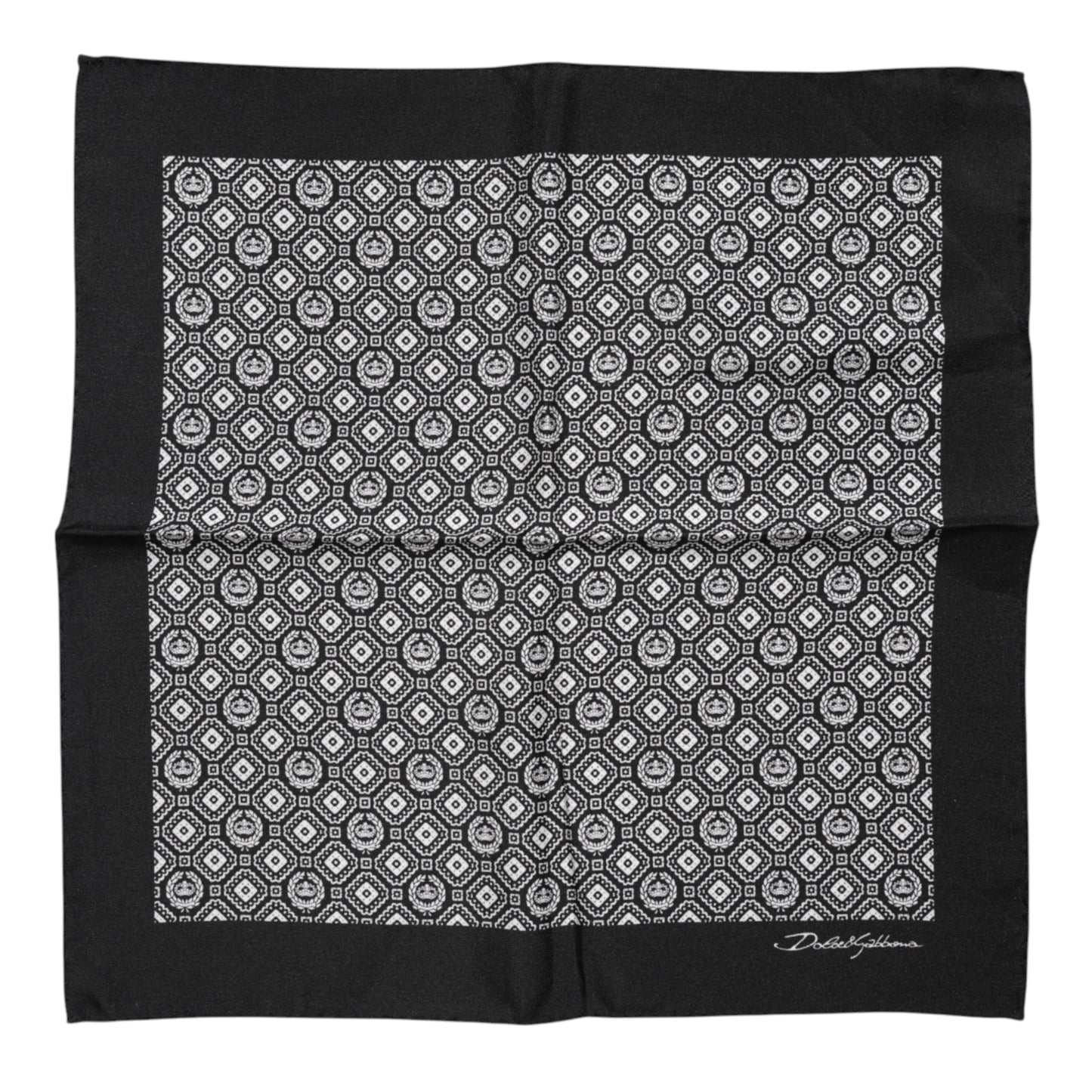Dolce & Gabbana Black White Patterned Square Foulard Scarf