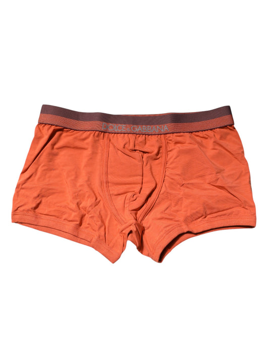 Dolce & Gabbana Orange Cotton Regular Boxer Brief Underwear