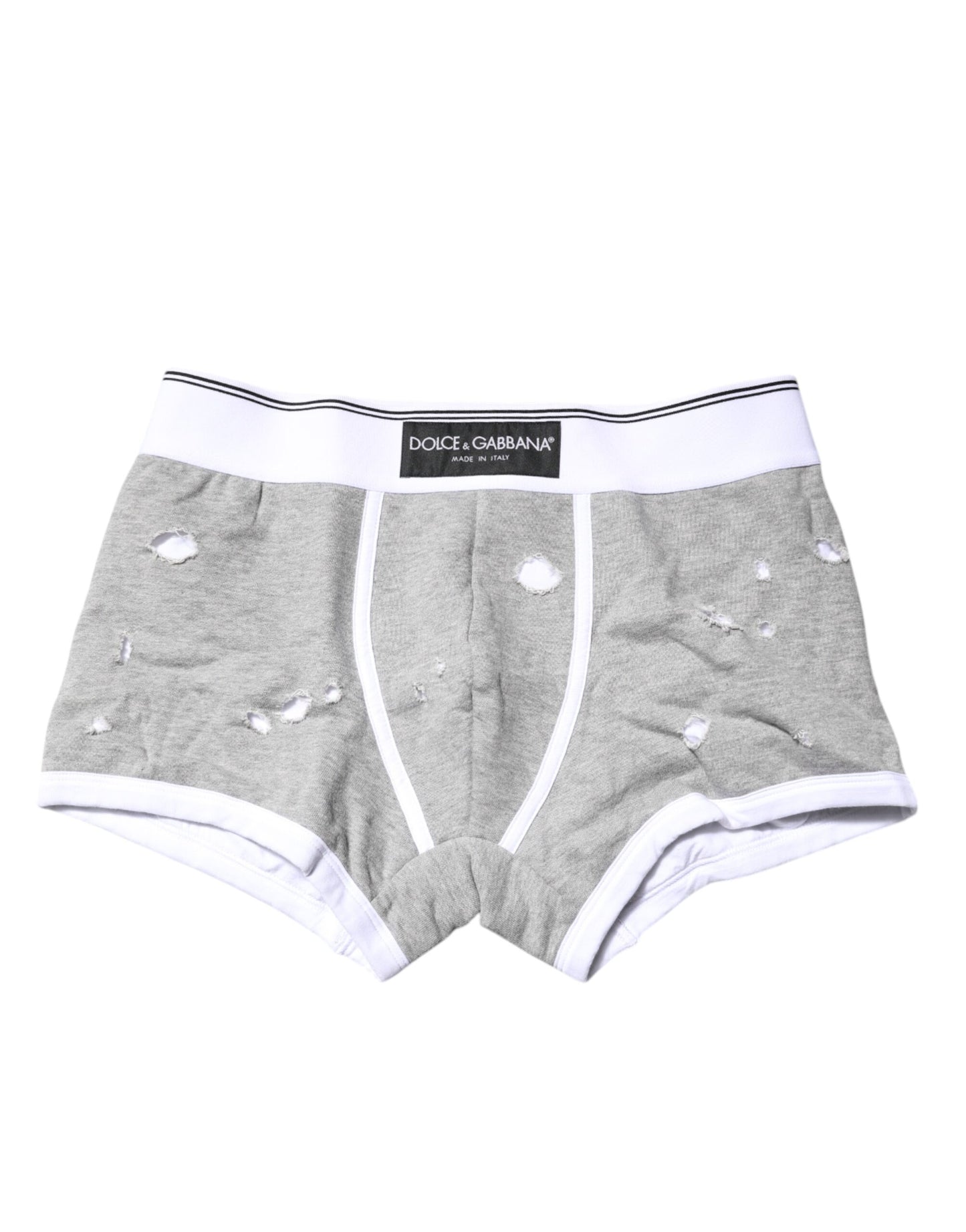 Dolce & Gabbana Gray Cotton Stretch Regular Boxer Underwear