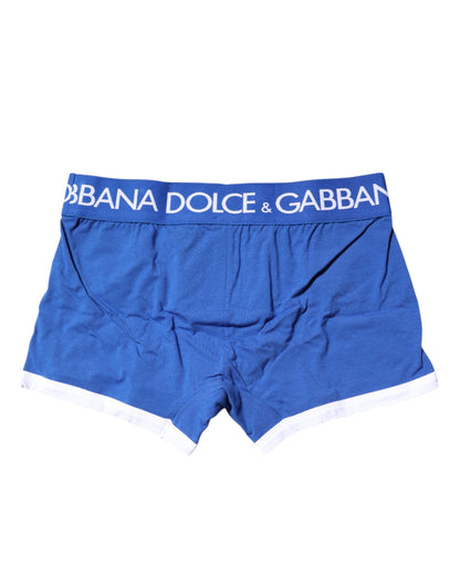 Dolce & Gabbana Blue Logo Waist Regular Boxer Brief Underwear