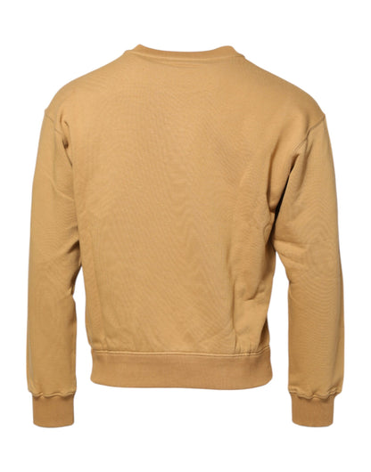 Dolce & Gabbana Mustard Cotton DG Embossed Pullover Sweater