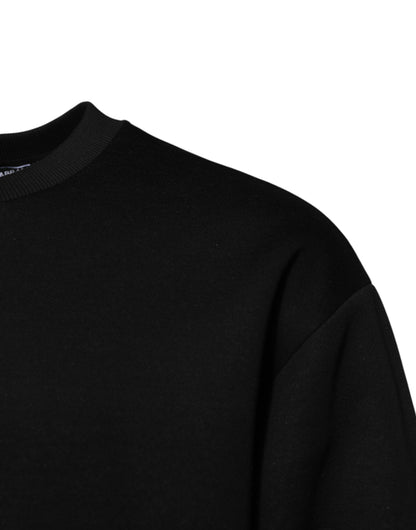 Dolce & Gabbana Black Modal DG Logo Plaque Pullover Sweater