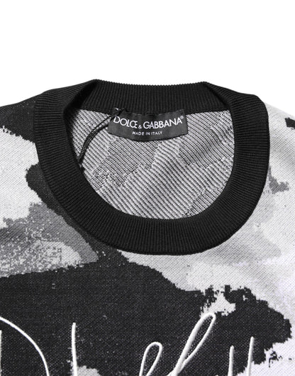 Dolce & Gabbana Multicolor Silk Camouflage Pullover Sweater