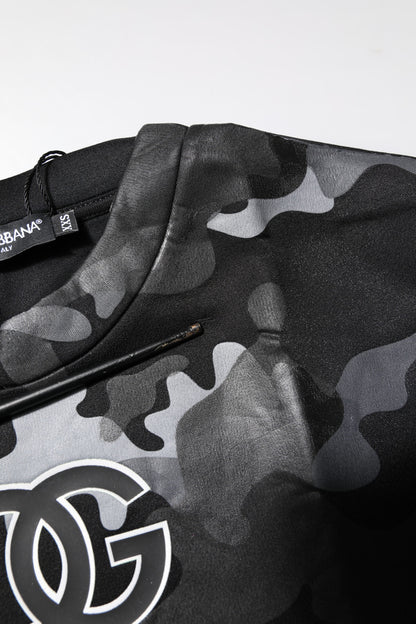 Dolce & Gabbana Black Camouflage Pullover Sweatshirt Sweater