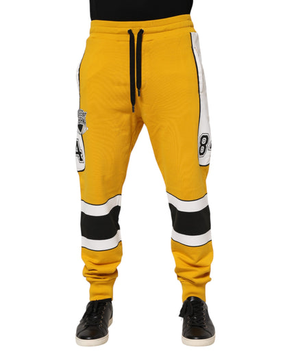 Dolce & Gabbana Yellow Cotton Jogger Skinny Sweatpants Pants