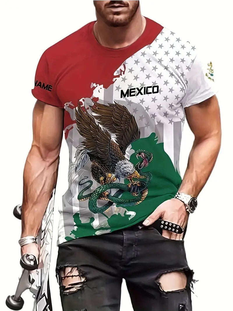 Eagle And Snake T-shirt Loose Round Neck