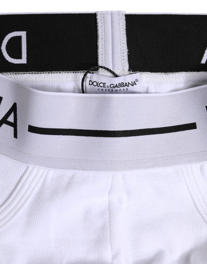 Dolce & Gabbana White Cotton Stretch Regular Brief Underwear