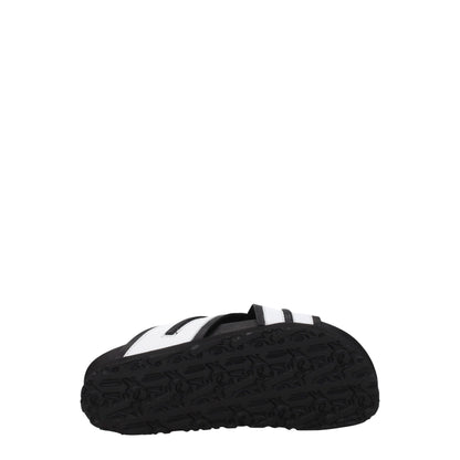 Palm Angels White Leather Slippers