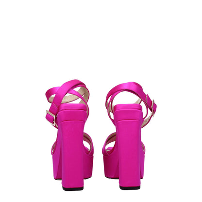 Jimmy Choo Pink Satin Platform Sandals
