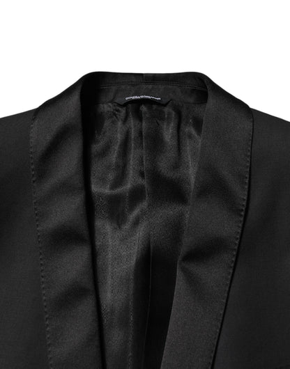 Dolce & Gabbana Black Wool Men Single Breasted 2 Piece Suit