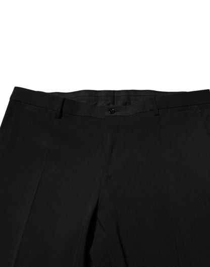 Dolce & Gabbana Black Cotton Single Breasted 2 Piece Suit