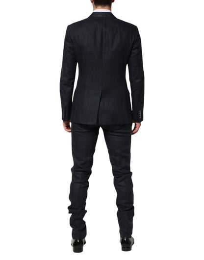 Dolce & Gabbana Dark Blue Double Breasted 2 Piece Suit