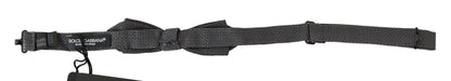 Dolce & Gabbana Gray Patterned Silk Adjustable Neck Bow Tie Papillon