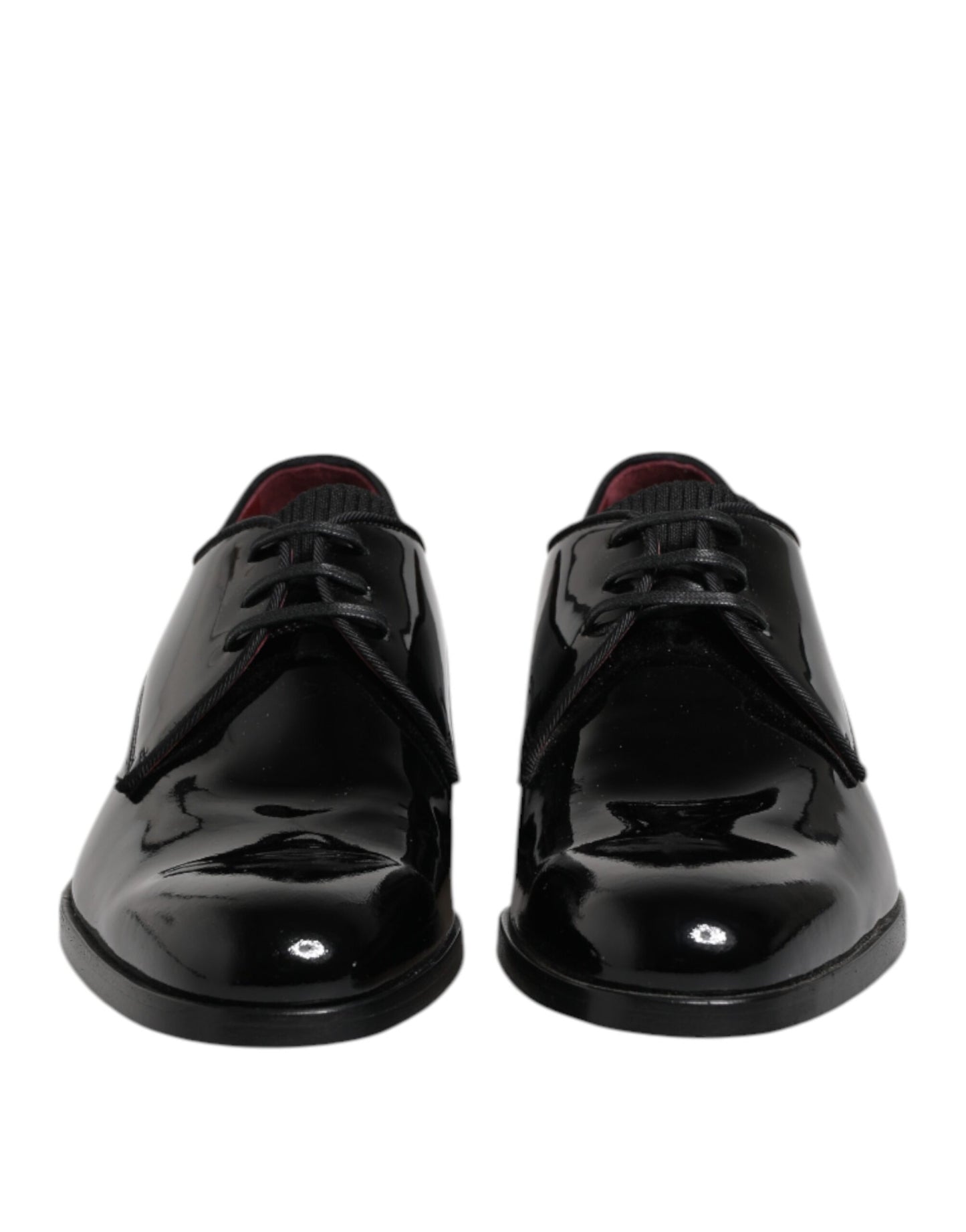 Dolce & Gabbana Black Leather Lace Up Men Derby Formal Shoes