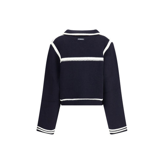 PINKO Blue Wool Cardigan