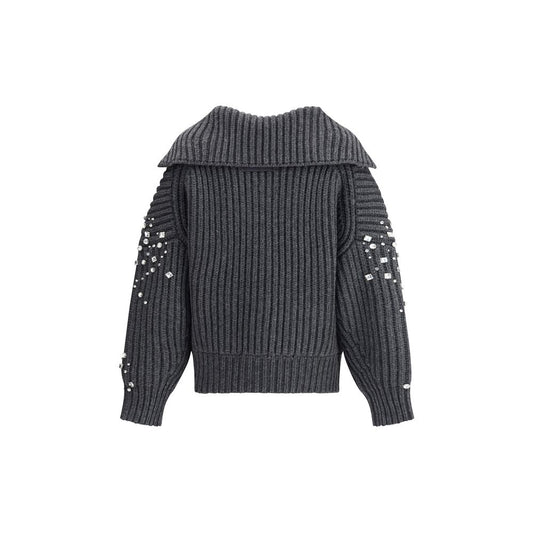 PINKO Gray Wool Cardigan