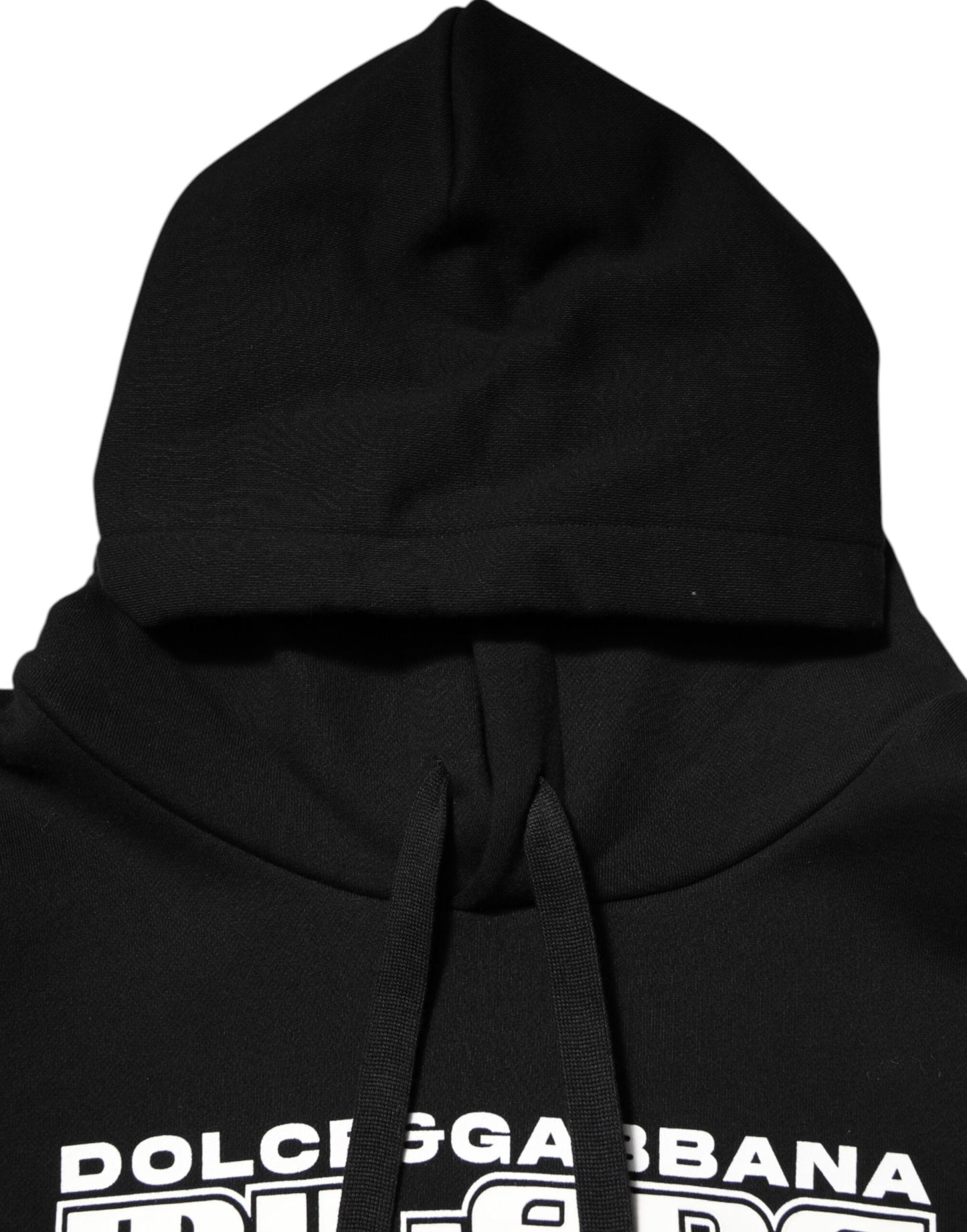 Dolce & Gabbana Black Cotton DG Milano Logo Print Hoodie Sweater