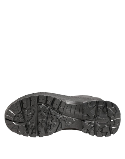 Dolce & Gabbana Black Argento Pull On Rain Boots Shoes