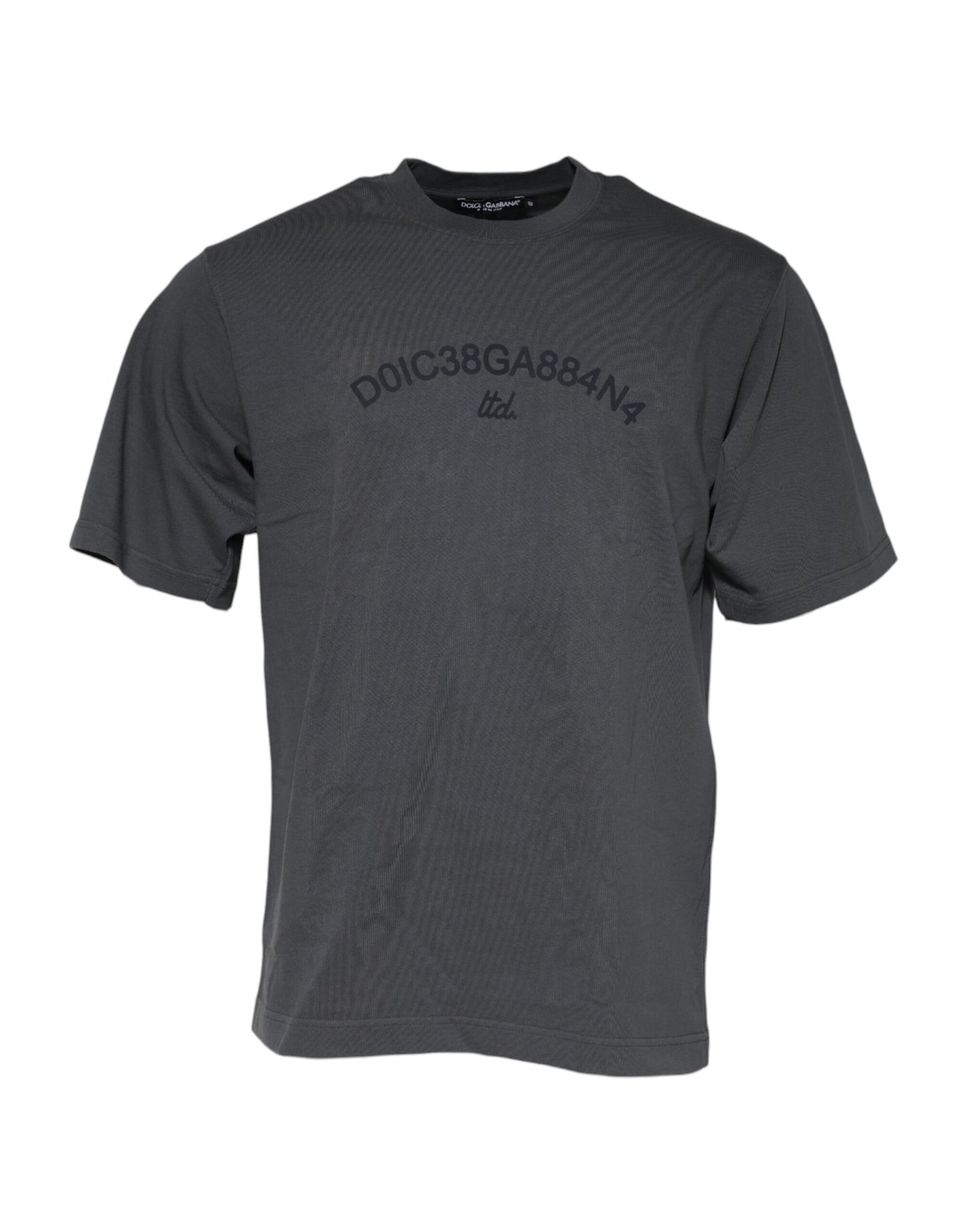 Dolce & Gabbana Gray Logo Graphic Cotton Crew Neck T-shirt