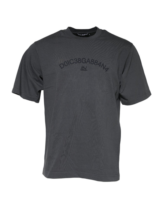 Dolce & Gabbana Gray Logo Graphic Cotton Crew Neck T-shirt