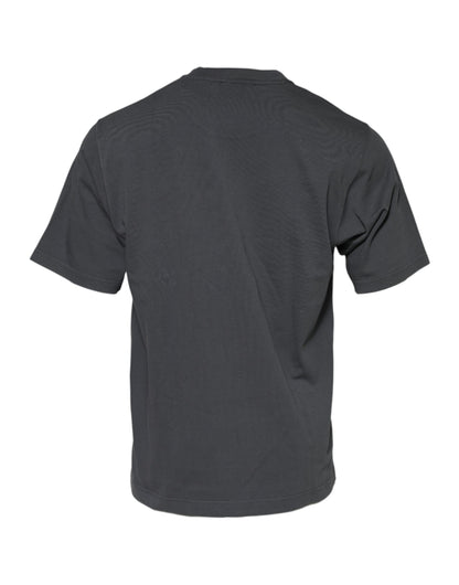 Dolce & Gabbana Gray Logo Graphic Cotton Crew Neck T-shirt