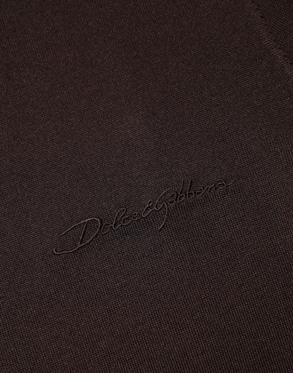 Dolce & Gabbana Brown Silk Crew Neck Short Sleeves T-shirt