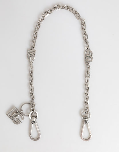 Dolce & Gabbana Silver Tone Brass DG Logo Detailing Chain Men Necklace