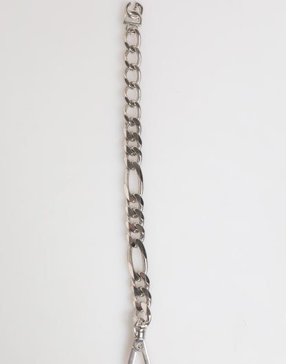 Dolce & Gabbana Silver Tone Brass Chain Lobster Clasp DG Logo Bracelet