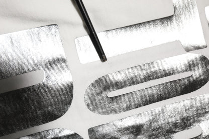 Dolce & Gabbana White Metallic Print Cotton CrewNeck T-shirt