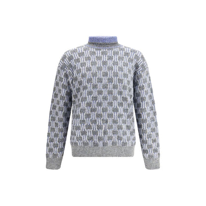 Giorgio Armani Light Blue Cotton Turtleneck