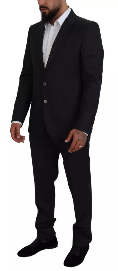 Dolce & Gabbana Melange Grey Wool 2 Piece MARTINI Suit