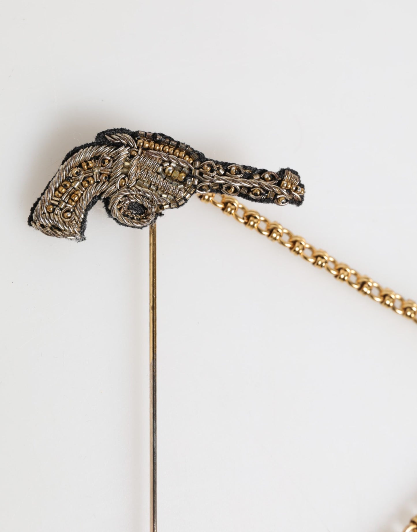 Dolce & Gabbana Lapel Pin Brass Copper Revolver Men Accessories Brooch