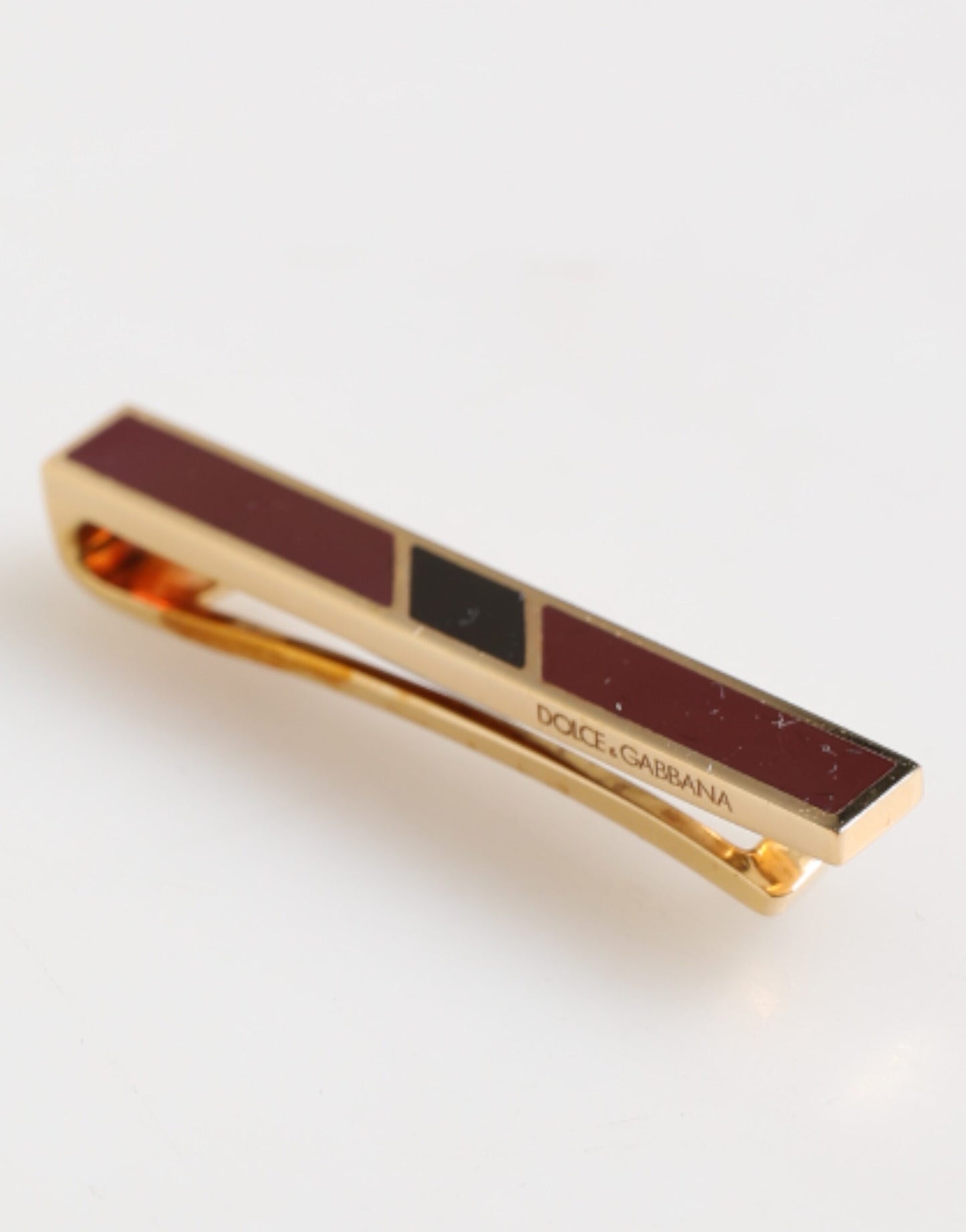 Dolce & Gabbana Multicolor Gold Tone Brass Men's Accessory Tie Clip Bar