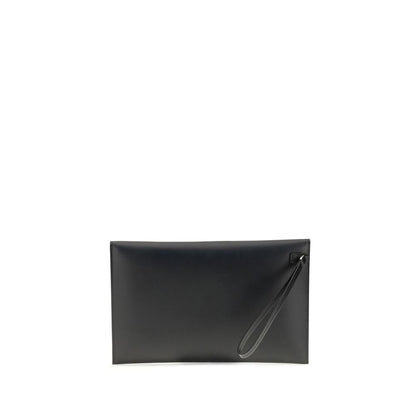 Fendi Black Leather Clutch Bag